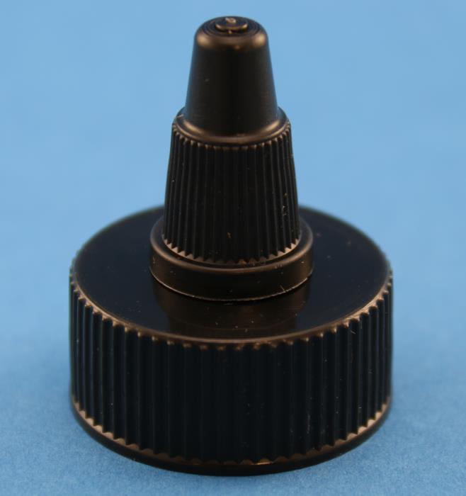 28mm 400 Black Ribbed Twist Open Close Cap with EPE Liner